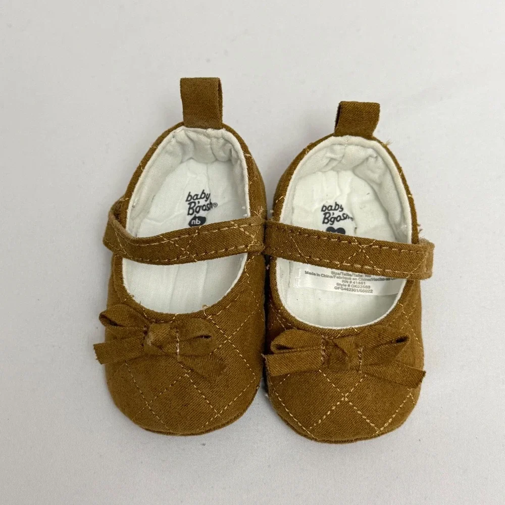 Carter's & Baby‎ B'gosh Newborn Crib Shoes Bundle Pink Polka Dot Brown Quilted